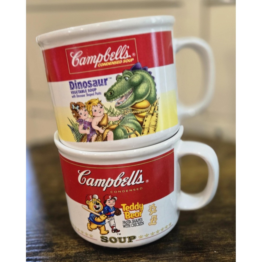Vintage Campbell‎ Soup Teddy Bear Dinosaur Kids Mug 1990 Collectible - Picture 5 of 5